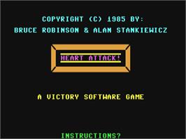Title screen of Heart Attack! on the Commodore 64.