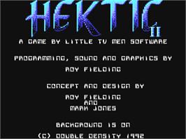 Title screen of Hektic 2 on the Commodore 64.