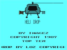Title screen of Heli Drop on the Commodore 64.
