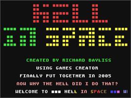 Title screen of Hell In Space on the Commodore 64.
