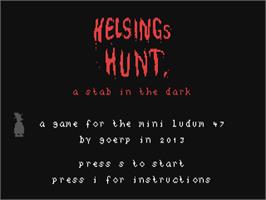 Title screen of Helsings Hunt - A Stab In The Dark on the Commodore 64.