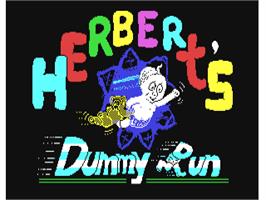 Title screen of Herbert's Dummy Run on the Commodore 64.