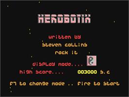 Title screen of Herobotix on the Commodore 64.