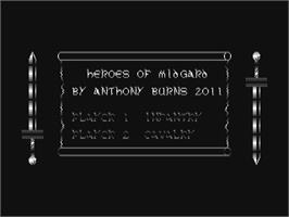 Title screen of Heroes Of Midgard on the Commodore 64.