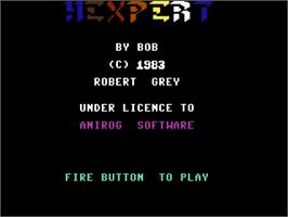 Title screen of Hexpert on the Commodore 64.