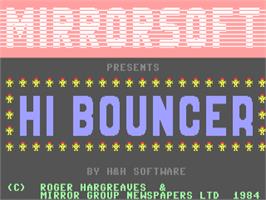 Title screen of Hi Bouncer on the Commodore 64.
