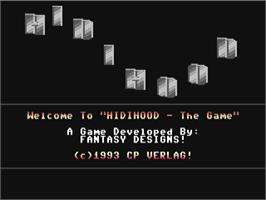 Title screen of Hidihood on the Commodore 64.