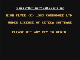 Title screen of High Flyer (Commodore Business) on the Commodore 64.