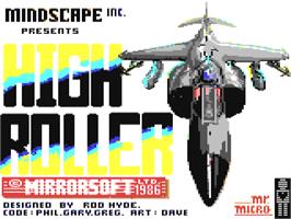 Title screen of High Roller on the Commodore 64.