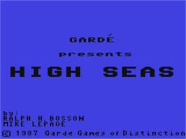 Title screen of High Seas on the Commodore 64.