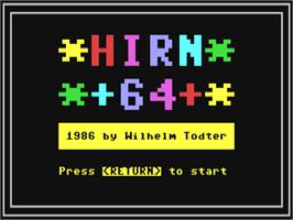 Title screen of Hirn 64 on the Commodore 64.