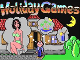 Title screen of Holiday Games on the Commodore 64.