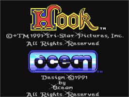 Title screen of Hook on the Commodore 64.