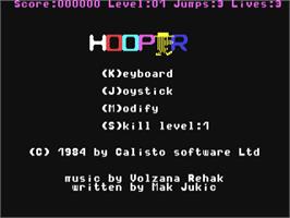 Title screen of Hooper on the Commodore 64.