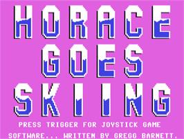 Title screen of Horace Goes Skiing on the Commodore 64.