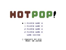 Title screen of Hot Pop on the Commodore 64.