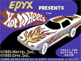 Title screen of Hot Wheels (64'er) on the Commodore 64.