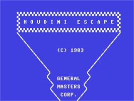 Title screen of Houdini Escape on the Commodore 64.