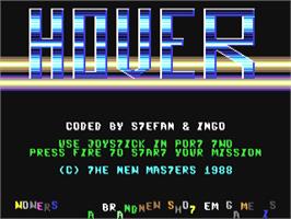 Title screen of Hover on the Commodore 64.