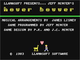 Title screen of Hover Bovver on the Commodore 64.