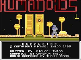 Title screen of Humanoids on the Commodore 64.