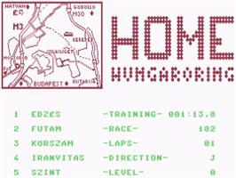 Title screen of Hungaroring on the Commodore 64.