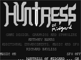 Title screen of Huntress Of Midgard on the Commodore 64.