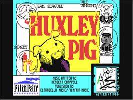 Title screen of Huxley Pig on the Commodore 64.