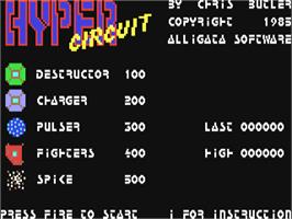 Title screen of Hyper Circuit on the Commodore 64.