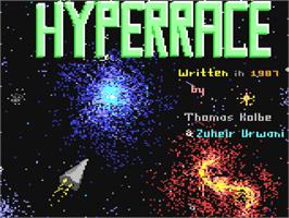 Title screen of Hyperrace on the Commodore 64.