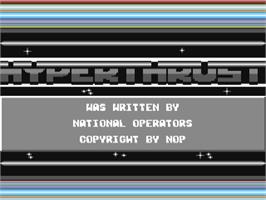 Title screen of Hyperthrust on the Commodore 64.