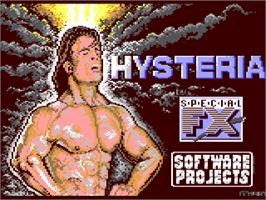 Title screen of Hysteria on the Commodore 64.