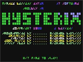 Title screen of Hysterix on the Commodore 64.