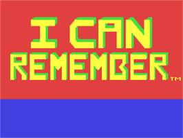 Title screen of I Can Remember on the Commodore 64.