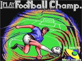 Title screen of I Play: Football Champ. on the Commodore 64.