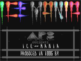 Title screen of Ice-mania on the Commodore 64.