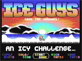 Title screen of Ice Guys on the Commodore 64.
