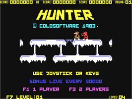 Title screen of Ice Hunter on the Commodore 64.