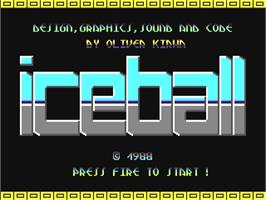 Title screen of Iceball on the Commodore 64.