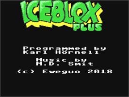 Title screen of Iceblox Plus on the Commodore 64.
