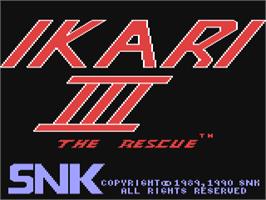 Title screen of Ikari 3 - The Rescue on the Commodore 64.