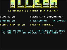 Title screen of Illgen on the Commodore 64.