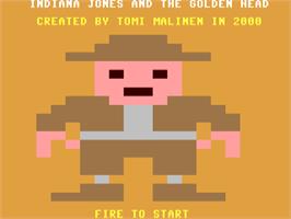 Title screen of Indiana Jones And The Golden Head on the Commodore 64.