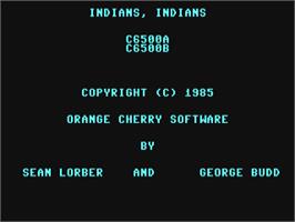 Title screen of Indians, Indians on the Commodore 64.