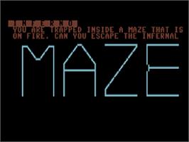 Title screen of Inferno on the Commodore 64.