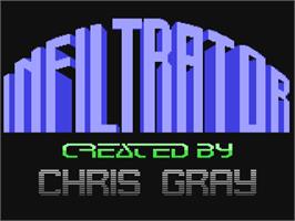 Title screen of Infiltrator on the Commodore 64.