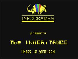 Title screen of Inheritance - Chaos In Scotland, The on the Commodore 64.