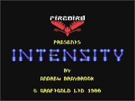 Title screen of Intensity on the Commodore 64.