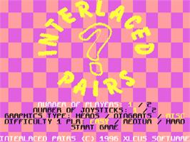 Title screen of Interlaced Pairs on the Commodore 64.