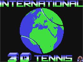 Title screen of International 3D Tennis on the Commodore 64.